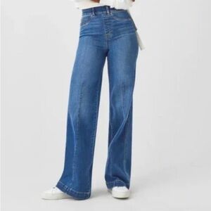 SPANX Wide Leg Vintage Indigo Denim Stretch Pants